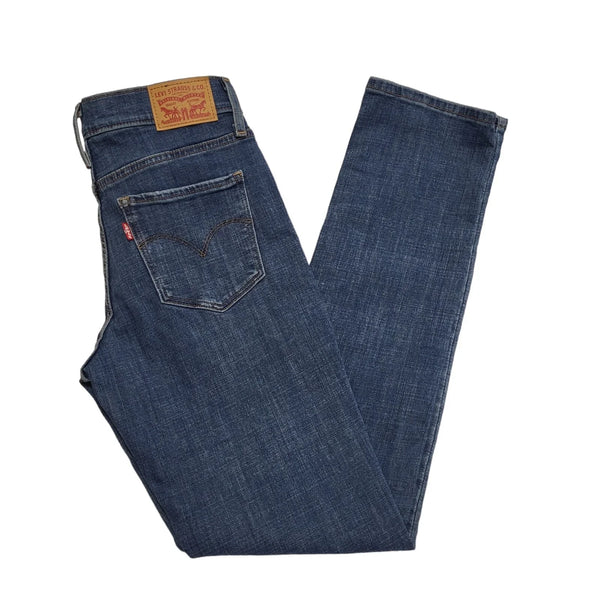 Levi's Mid Blue Straight Denim Jeans Uk Women's Size S W26 L30 CC652