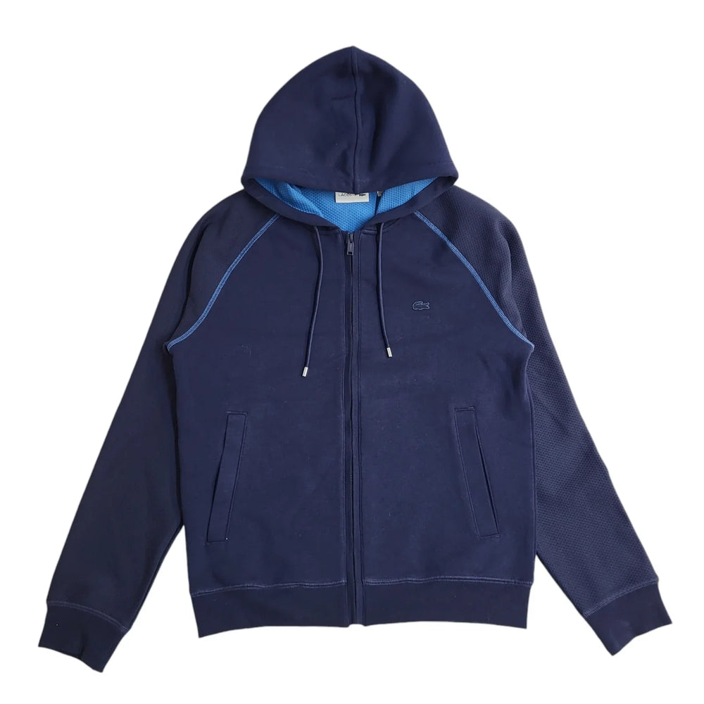Lacoste Hoodie Blue Full Zip Drawstring UK Men's Size S FF79