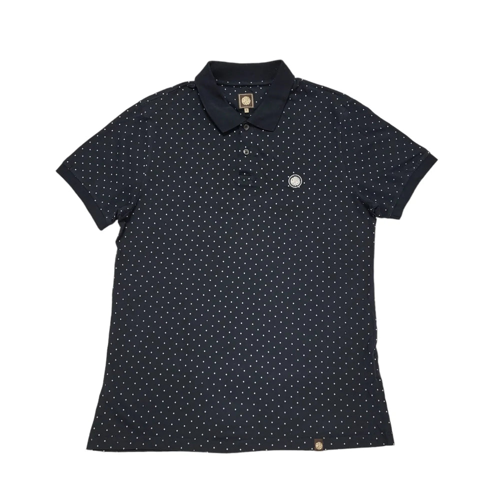 Pretty Green Navy Blue Short Sleeve Polo Shirt Uk Men's Size Medium CC396