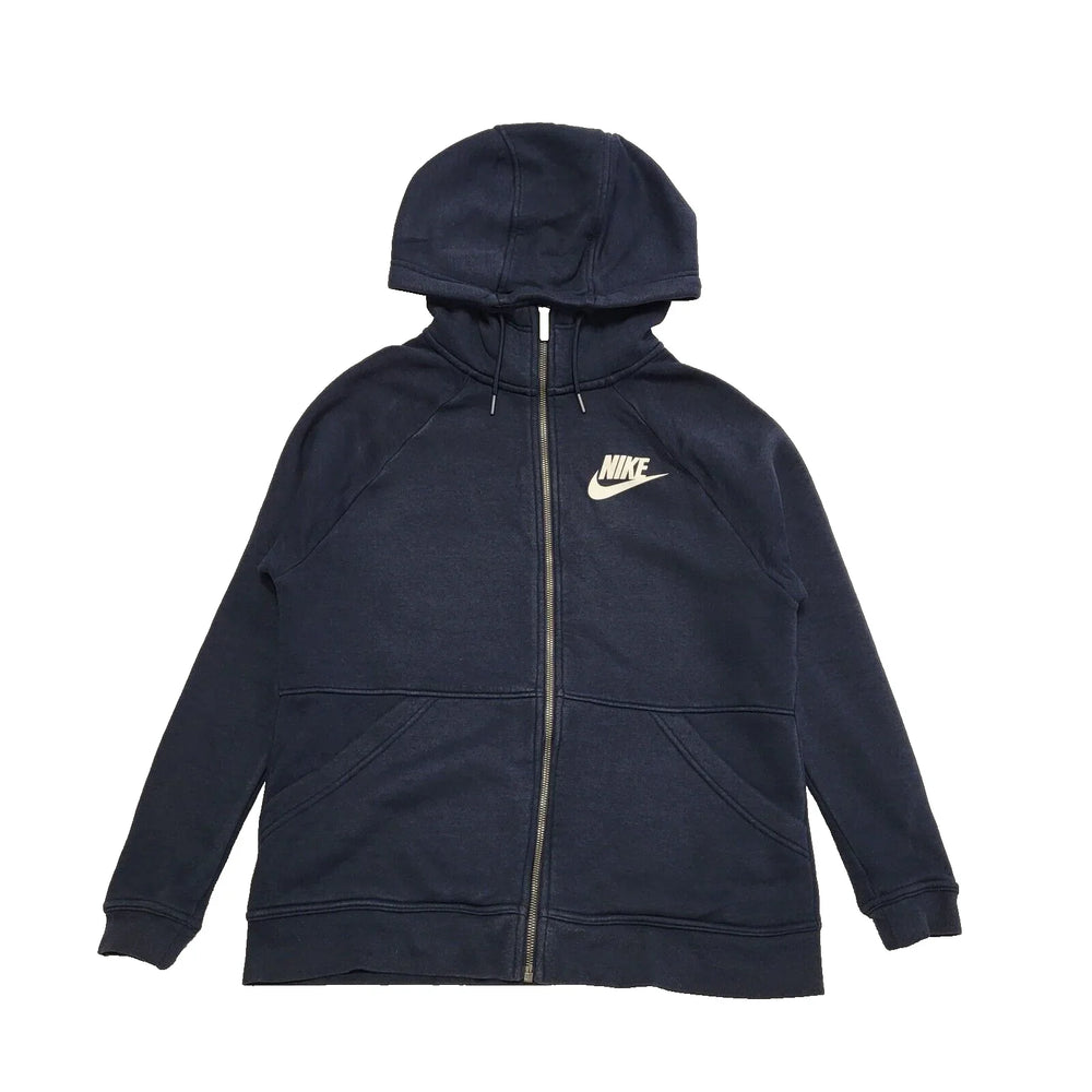 Nike Blue Zip Up Drawstring Sweatshirt Hoodie UK Women's Size S K817
