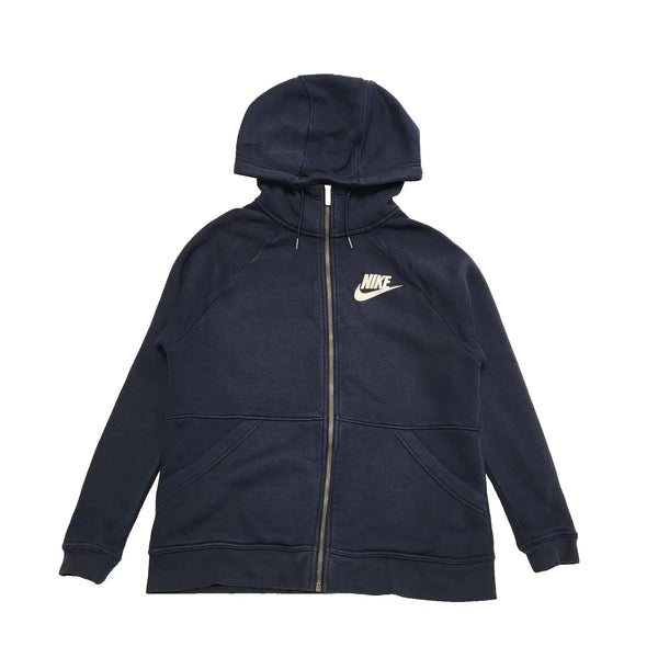 Nike Blue Zip Up Drawstring Sweatshirt Hoodie UK Women's Size S K817