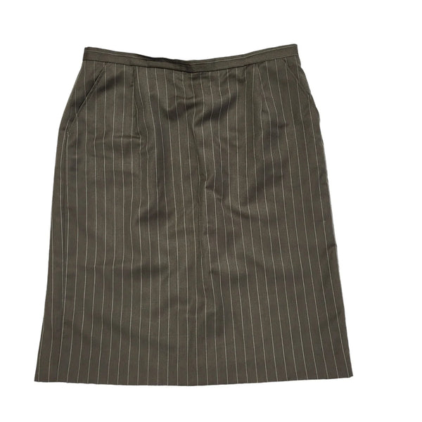 Austin Reed Vintage 90's Brown Striped Pencil Skirt Uk Women's Size 16 W34