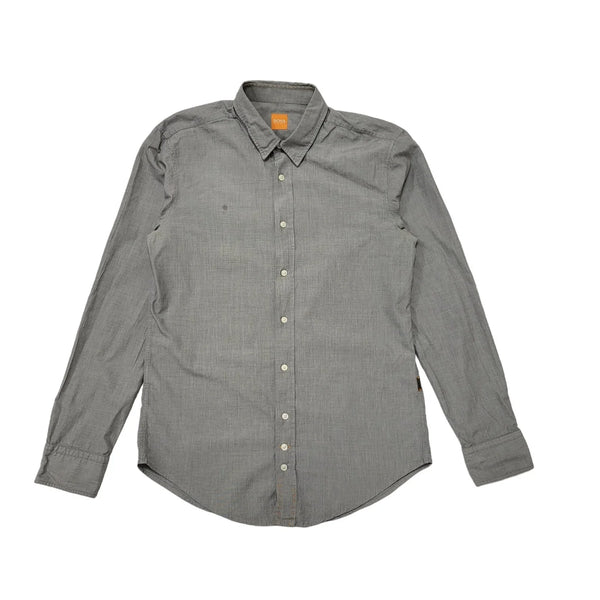 Hugo Boss Shirt Grey Long Sleeve Slim Fit Mens UK Size M BB434