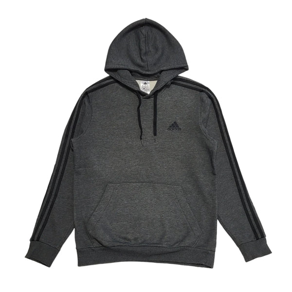 Adidas Charcoal Drawstring Pullover Sweatshirt Hoodie UK Men's M K480