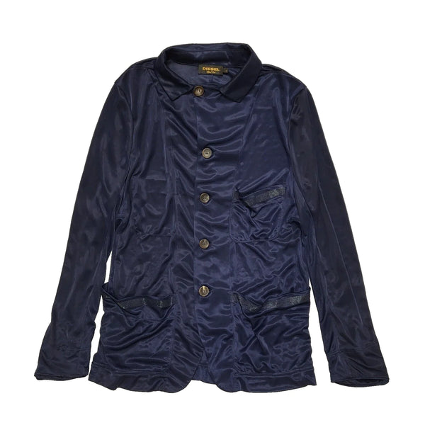 Diesel Blouse Top Blue Long Sleeve Uk Women's Size M L251