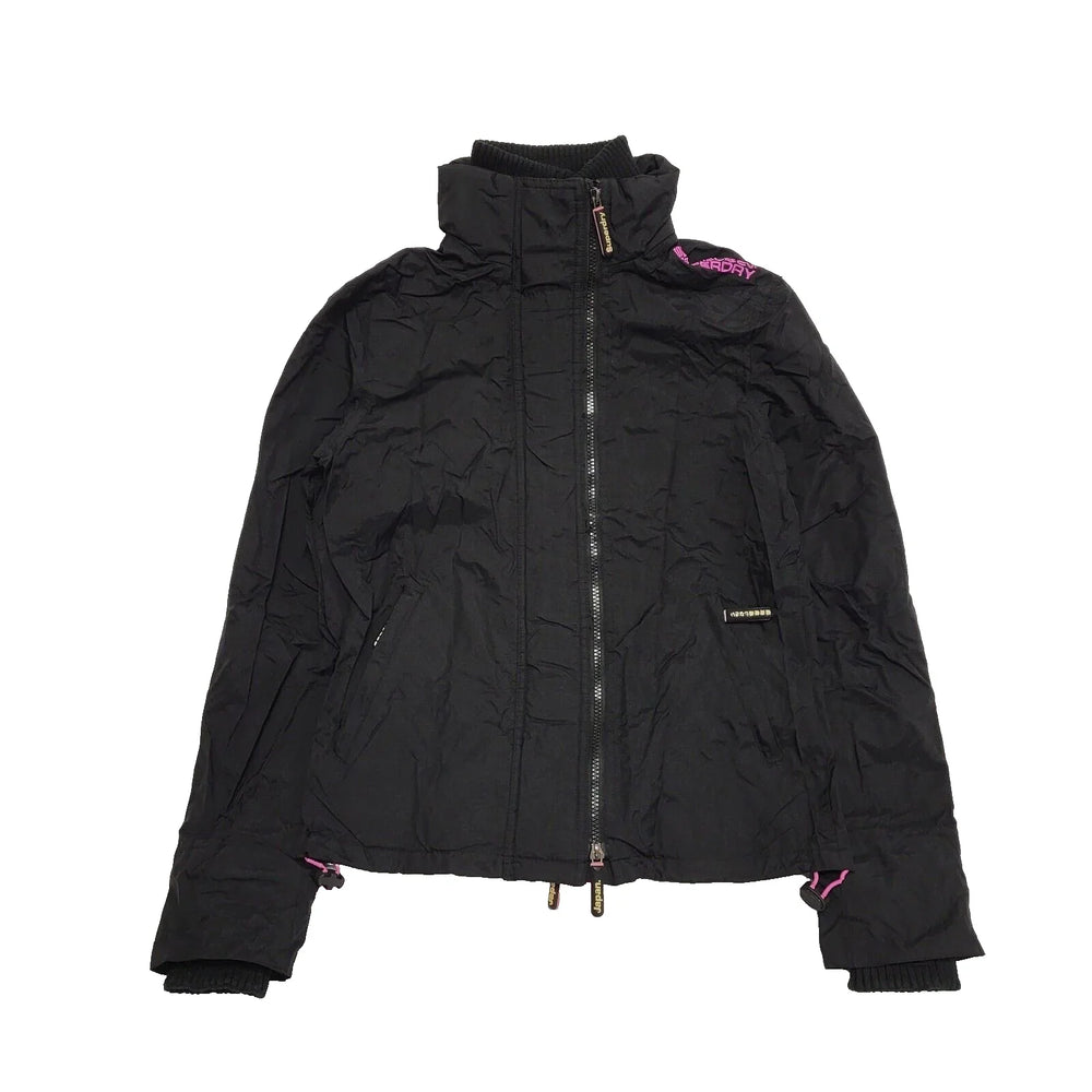 Superdry Wind Cheater Black Zipped Jacket UK Women's Small K213