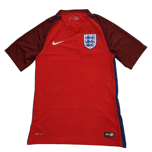 Nike Dri-fit England Football Jersey Red Away Kit Men's uk S L15