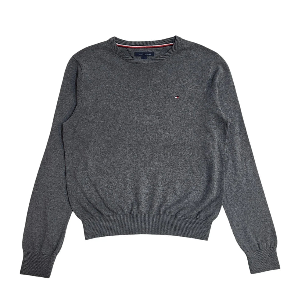 Tommy Hilfiger Y2K Grey Round Neck Long Sleeve Jumper Men's UK Size S
