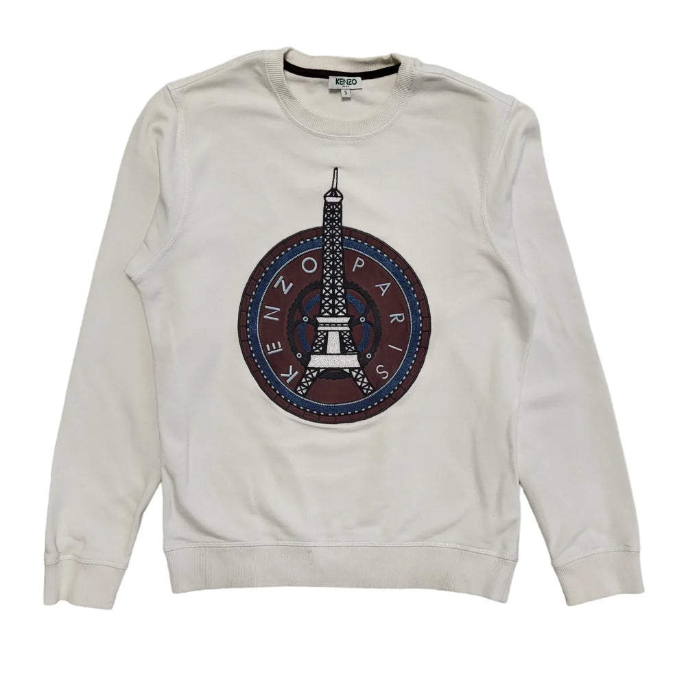 Kenzo White Modern Long Sleeve Sweatshirt Womens UK Size S