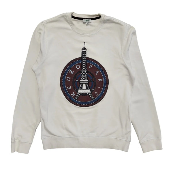 Kenzo White Modern Long Sleeve Sweatshirt Womens UK Size S