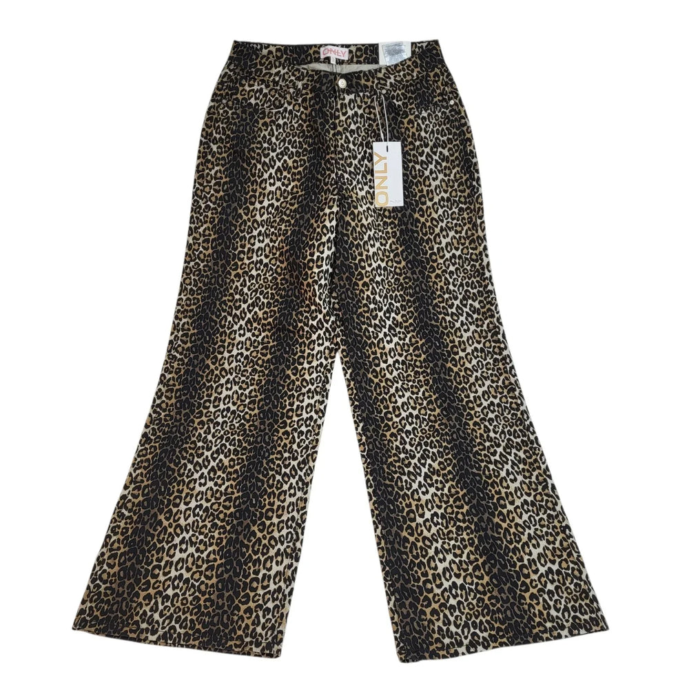 Only Dress Trousers Brown Madison Wide Leg Uk Women's XL 14 W32 L30 Bnwt