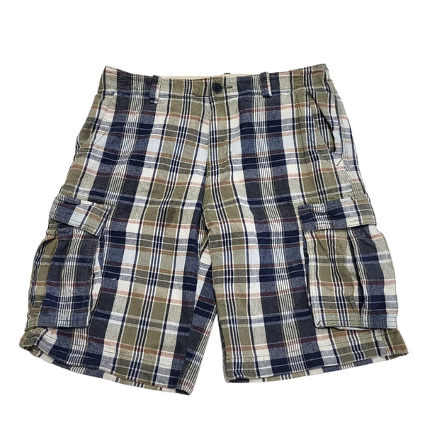 Tommy Hilfiger Check Cargo Shorts Green Blue Uk Men's S W31 L553