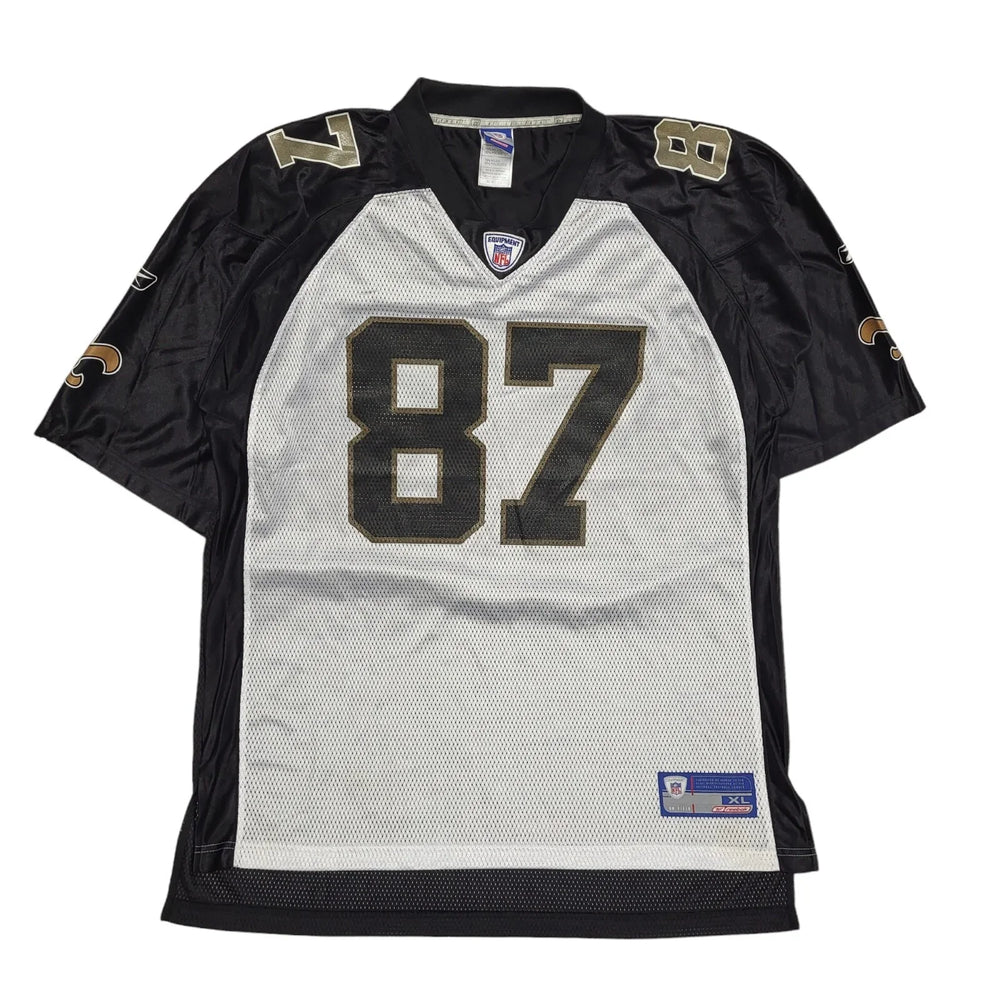 Reebok Black & White New Orleans Horn No.87 NFL Shirt UK Men's XL DD976