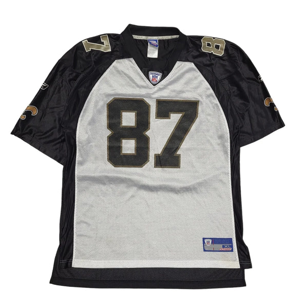 Reebok Black & White New Orleans Horn No.87 NFL Shirt UK Men's XL DD976