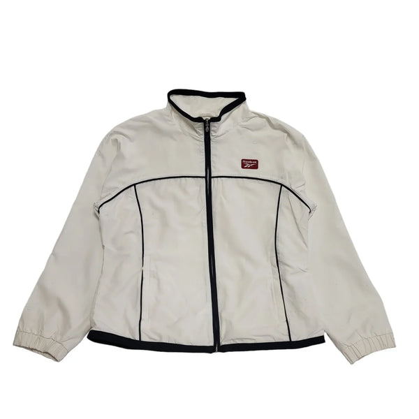Reebok White Navy Blue Lightweight Sports Jacket Women's UK 16 eu 44 H363