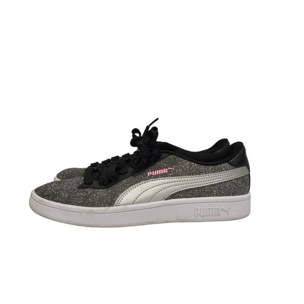Puma Smash v2 Glitz Glam Jr 367377 Silver Women's Trainers Uk 4.5