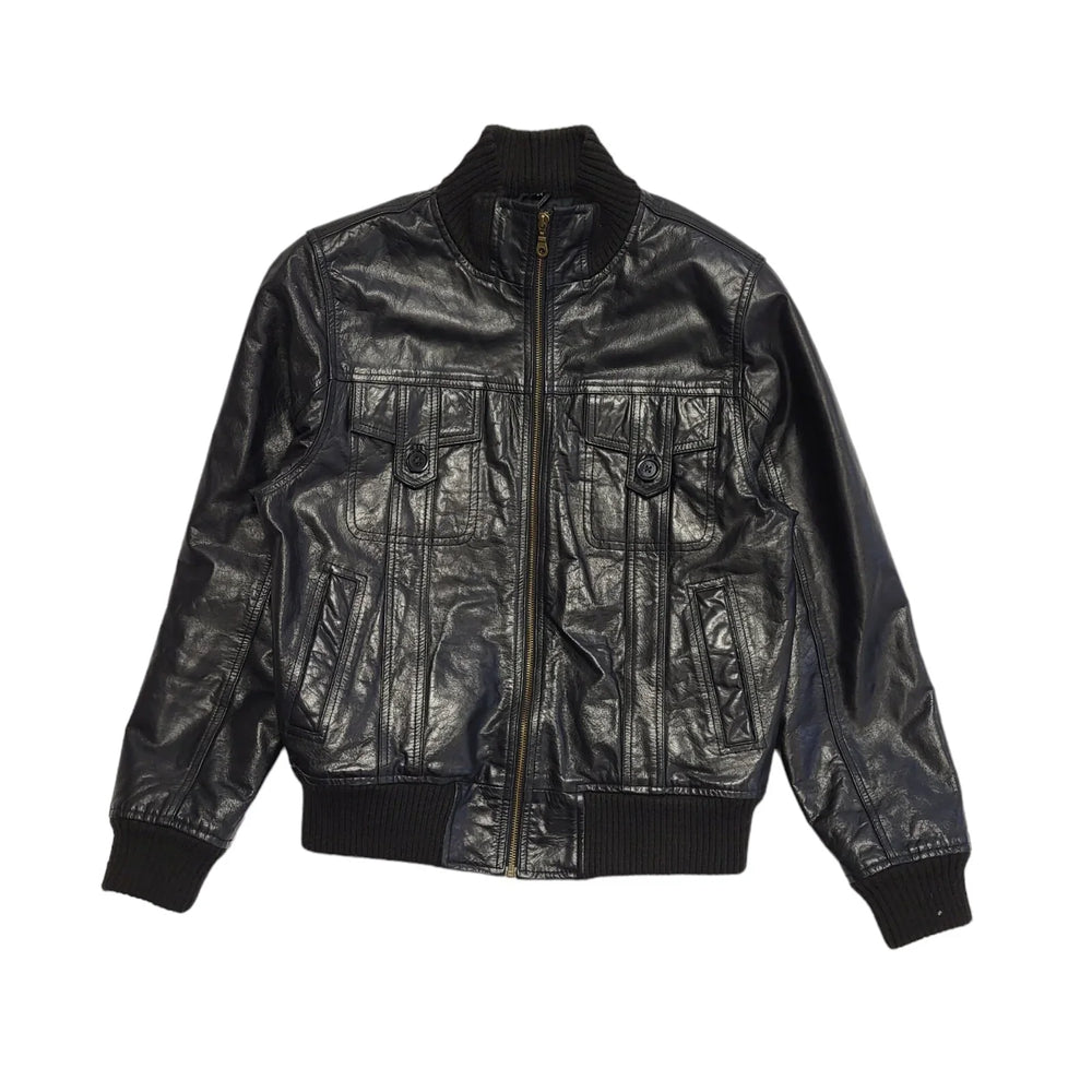 Tough Riders Black Leather Zipped Jacket UK Men's Size Medium DD338