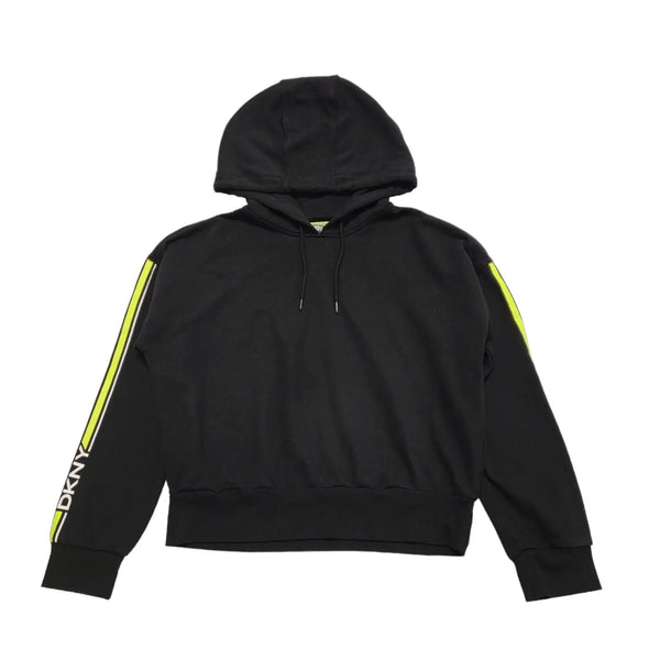 DKNY Black Cropped Sweatshirt Hoodie Uk Women's Size Extra Large BB837