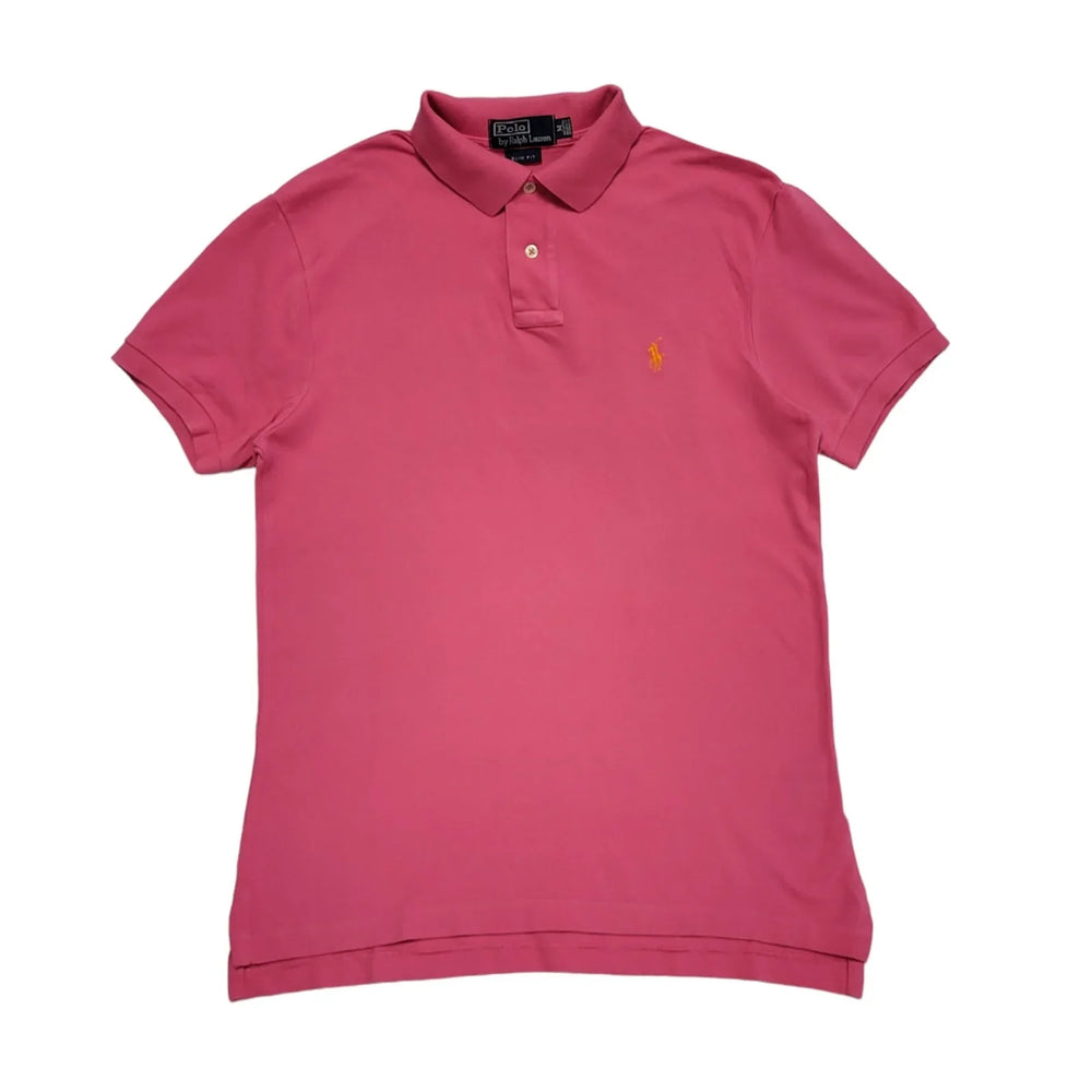 Polo Ralph Lauren Pink Short Sleeve Polo Slim Fit T-Shirt Uk Men's Medium DD800