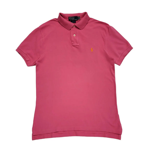Polo Ralph Lauren Pink Short Sleeve Polo Slim Fit T-Shirt Uk Men's Medium DD800