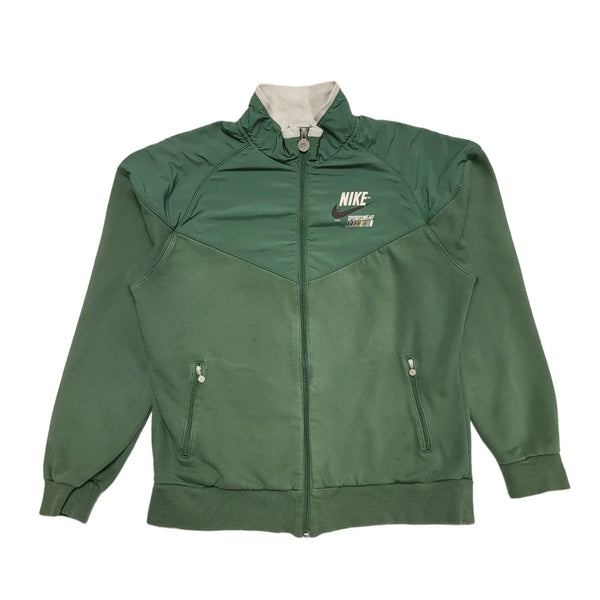 Nike Vintage Y2K Green Full Zip Sports Track Jacket Mens UK L