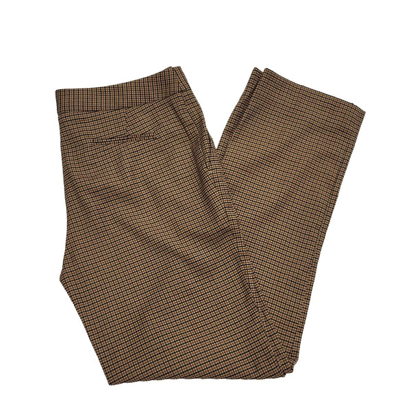 Twin Set Check Dress Trousers Bronze Straight Uk Women's 12 W30 L30 BNWT L195