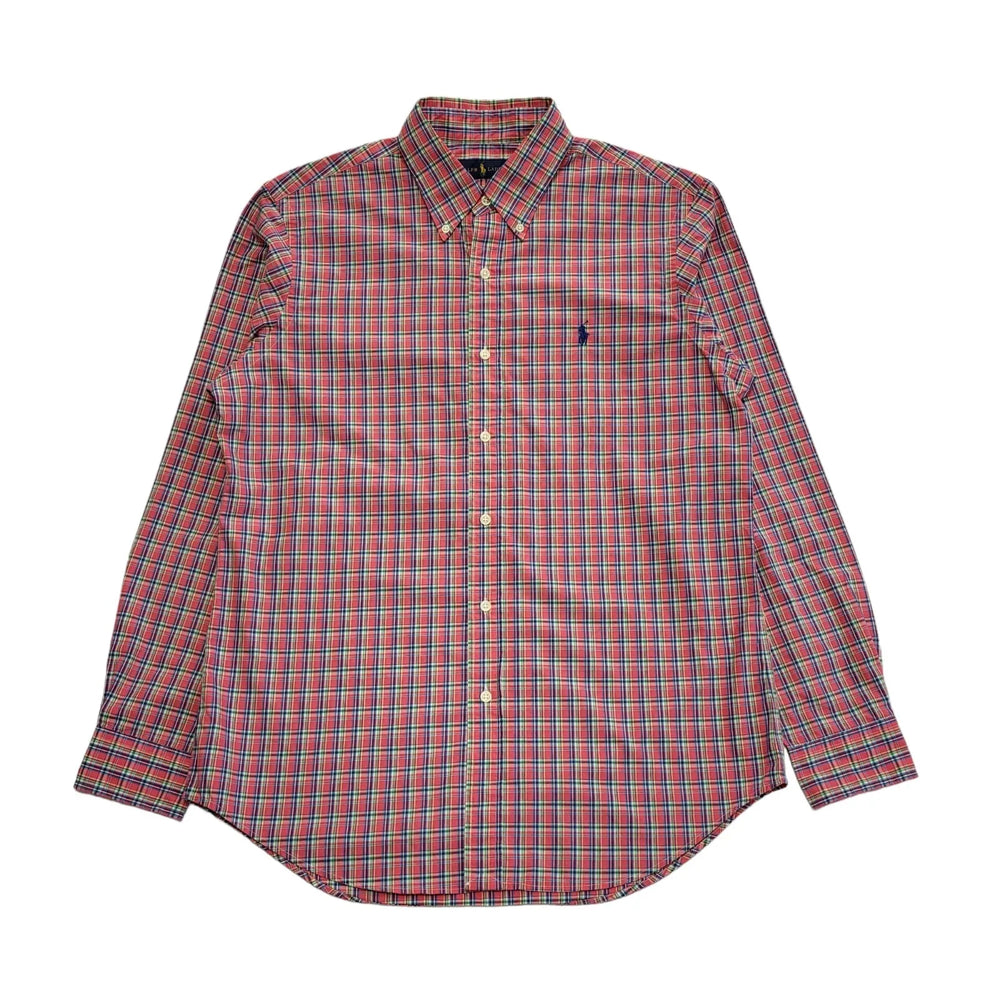Ralph Lauren Pink Blue Check Regular Fit Shirt UK Men's Medium BB758