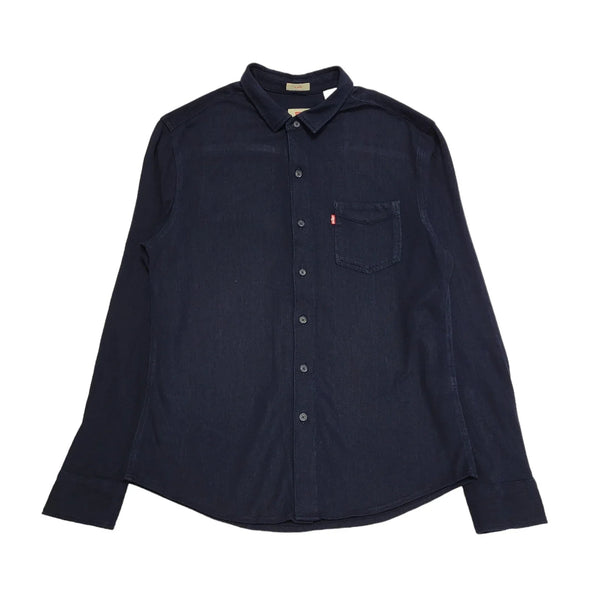 Levi's Navy Blue Slim Fit Long Sleeve Shirt Uk Men's Small BB389