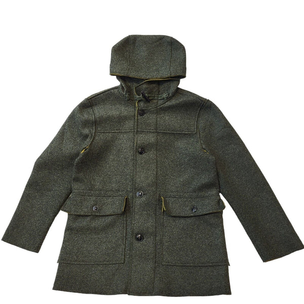 Individual Green Wool Blend Hooded Jacket Uk Men's Medium G708