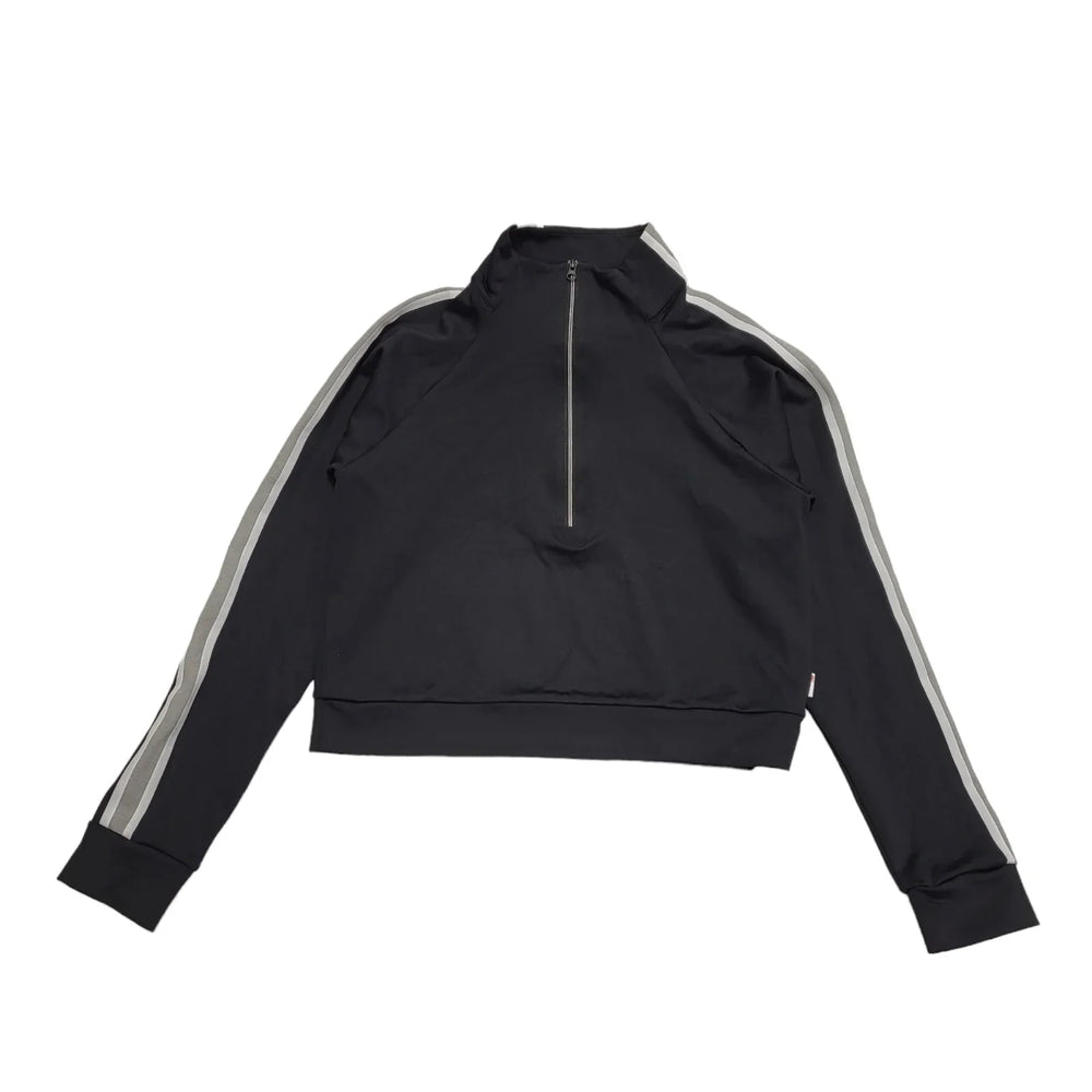 New Balance Black & Grey Cropped 1/4 Zip Activwear Top Womens UK S CC312