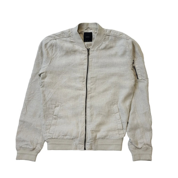 Celio Beige Linen Full Zip Lightweight Bomber Jacket Men's uk S H22
