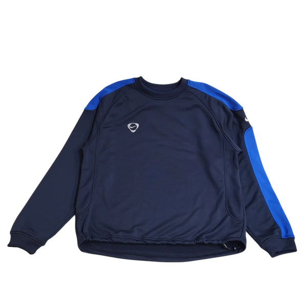 Nike Sports Sweatshirt Blue Drawstring Waist 90's Vintage UK Men's Size L