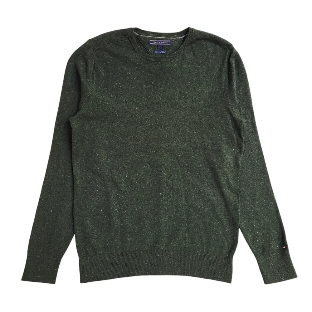 Tommy Hilfiger Green Neck Long Sleeve Jumper Uk Men's Size S EE382