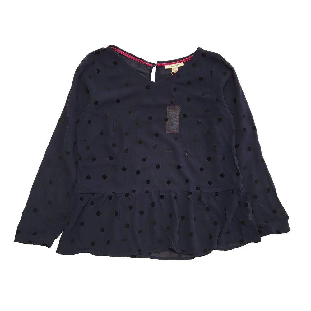 White Stuff Navy Blue Flock Spot Dress Top Uk Women's Size 12 Bnwt L699