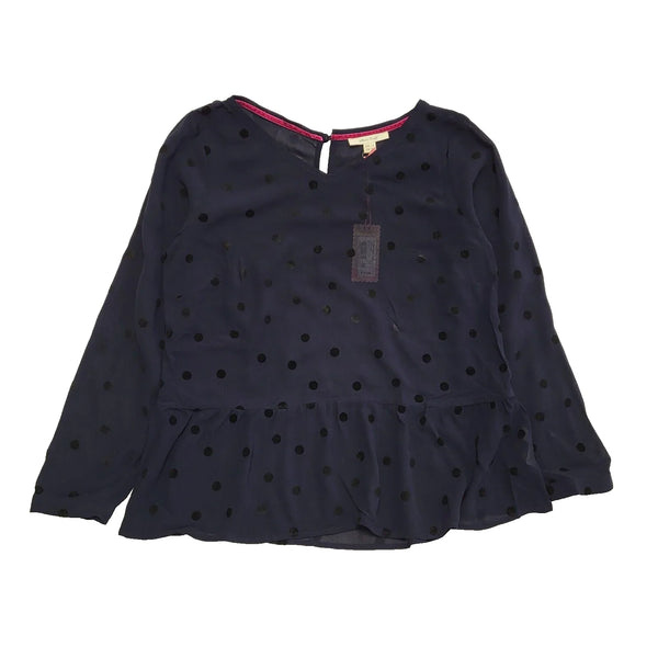 White Stuff Navy Blue Flock Spot Dress Top Uk Women's Size 12 Bnwt L699