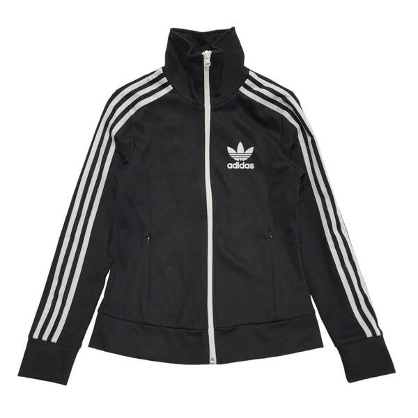 Adidas Black White Trim Tracksuit Top/ Jacket Uk Women's Size 8 DD891