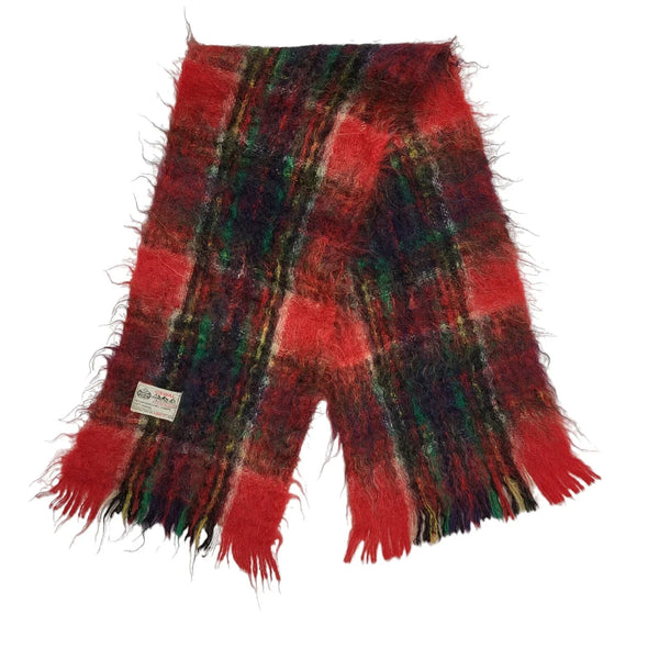Oswal Red Green Check Wool Winter Scarf size 50"  x 11" CC985
