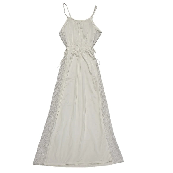 Vintage White Sleeveless Nylon Night Dress Uk Women's Size 14 CC825