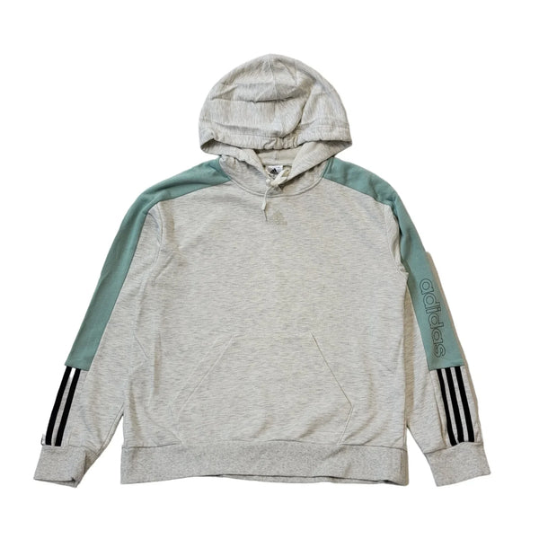Adidas Grey Green Pocket Drawstring Sweatshirt Hoodie Women's UK S 8-10 H146
