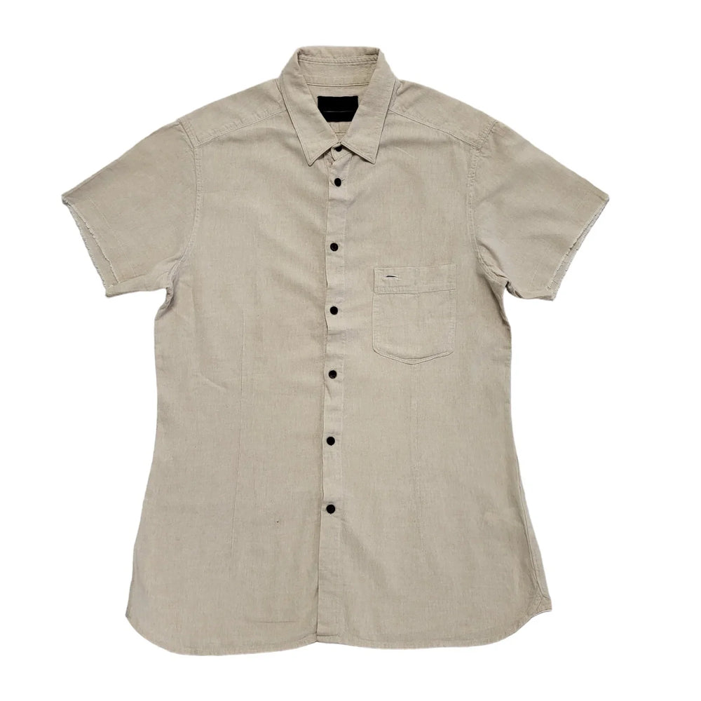 Diesel Black Gold Beige Short Sleeve Shirt Uk Men's Size Medium DD580