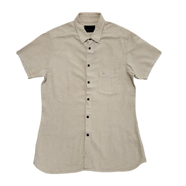 Diesel Black Gold Beige Short Sleeve Shirt Uk Men's Size Medium DD580