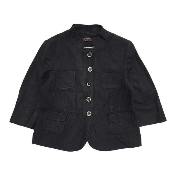 Principles Petite Black Button Long Sleeve Jacket UK Women's 16 H691