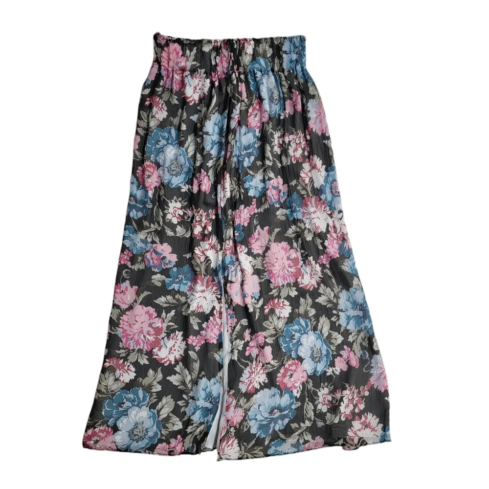 Massimo Dutti Multicoloured Floral Slit Skirt 90's Women's UK S W26