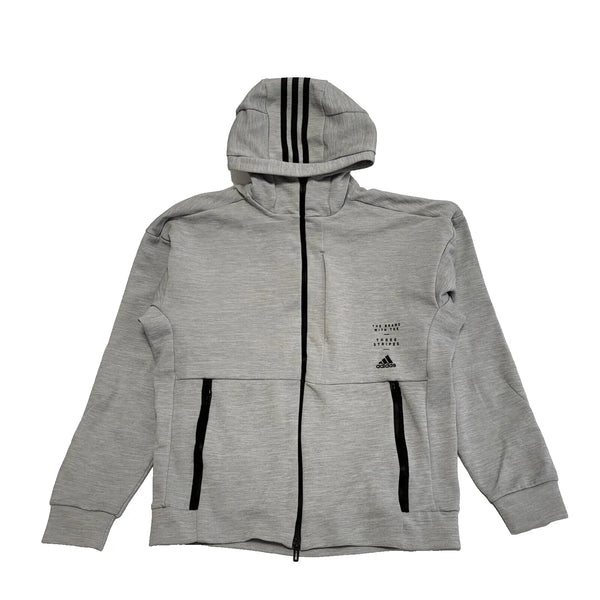 Adidas Grey Long Sleeve Hooded Sport Tracksuit Top Jacket UK Men's S K304