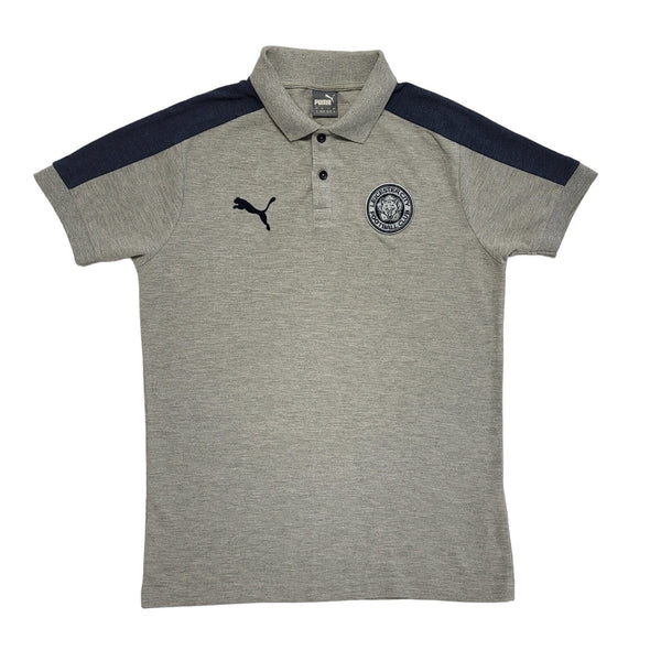 Puma Grey Leicester City Short Sleeve Polo Slim Fit T-Shirt Uk Men's Medium EE21