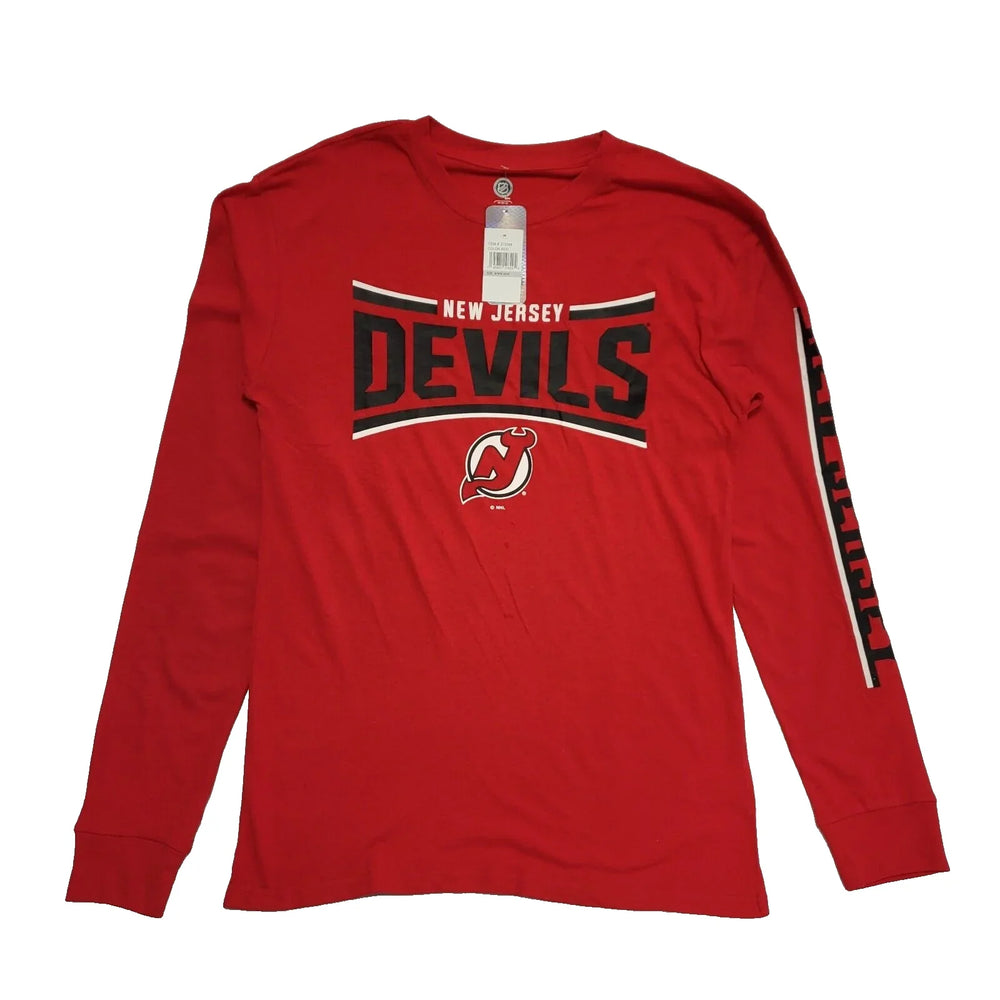 New Jersey T-Shirt NHL Devils Hockey Long Sleeved Tee Uk M 40 BNWT L213