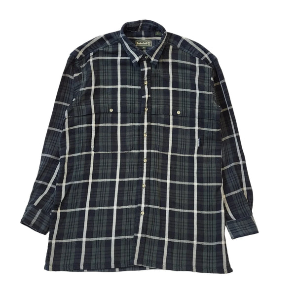 Timberland 90s Vintage Green & Black Check Oversized Shirt Men's Size Medium