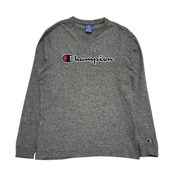 Champion Vintage 90s Grey Long Sleeve T-Shirt Mens UK Size XL