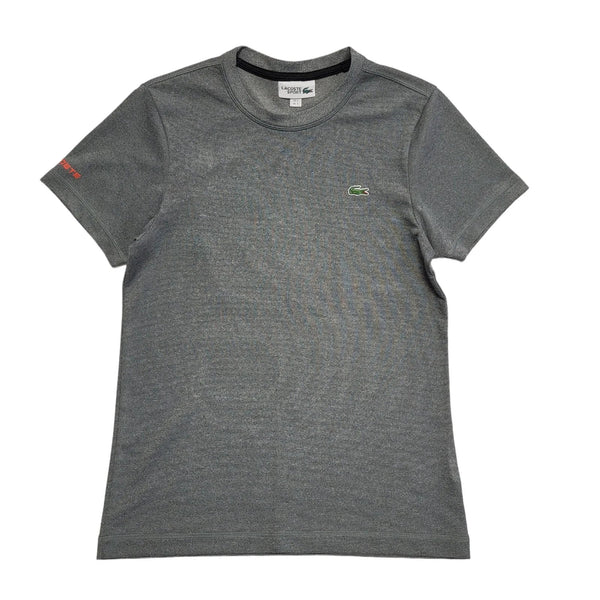 Lacoste Sport Grey Striped Short Sleeve T-Shirt UK Men's Size S DD994