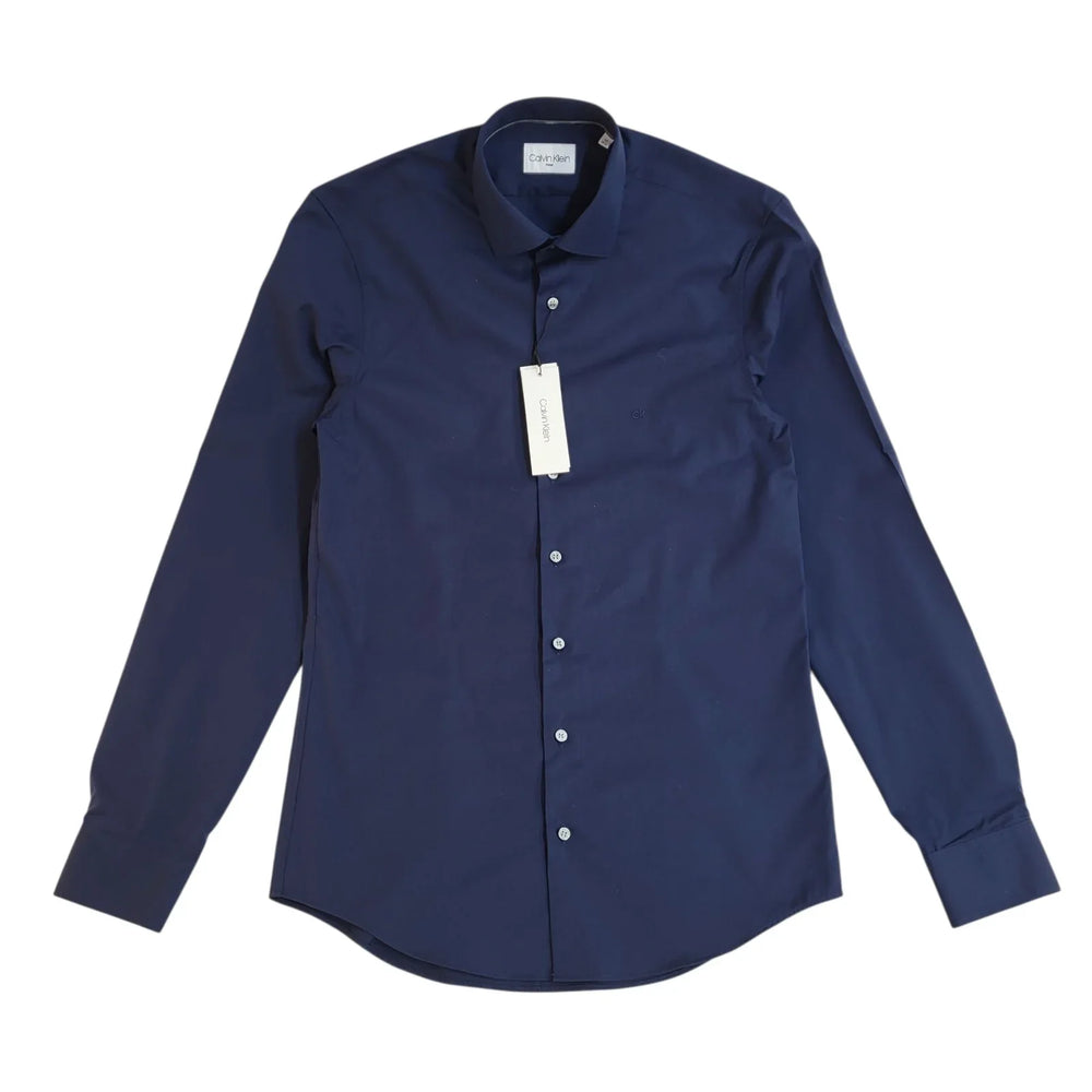 Calvin Klein Y2k Midnight Blue Long Sleeve Shirt Men's UK Size XS Bnwt